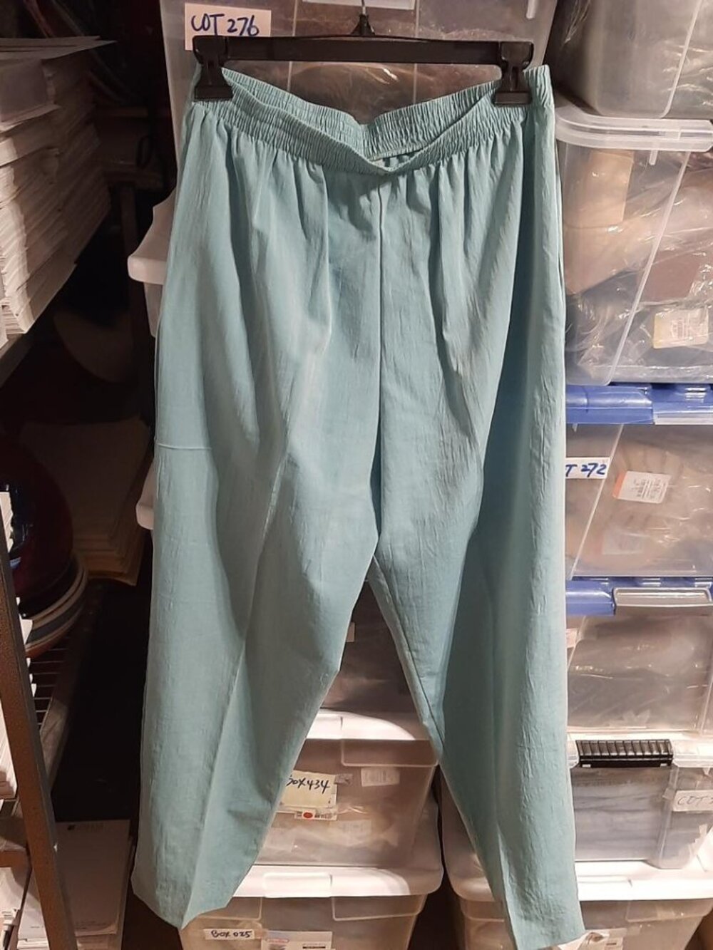 Vintage Bonnie Blair Lightweight Elastic Waist Pull On Pant Straight Leg Blue M